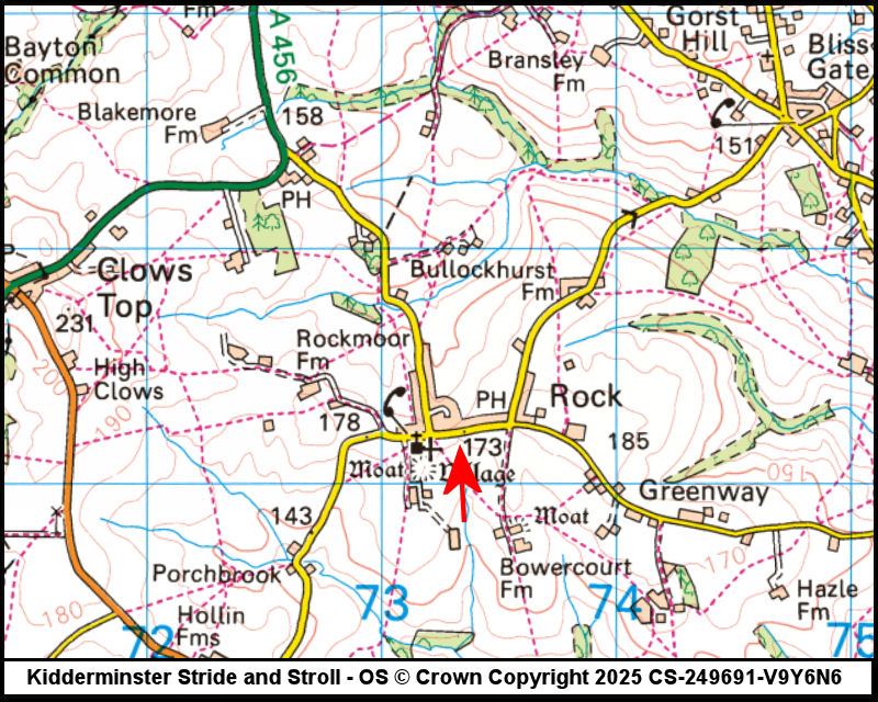 Map showing start location for Rock
