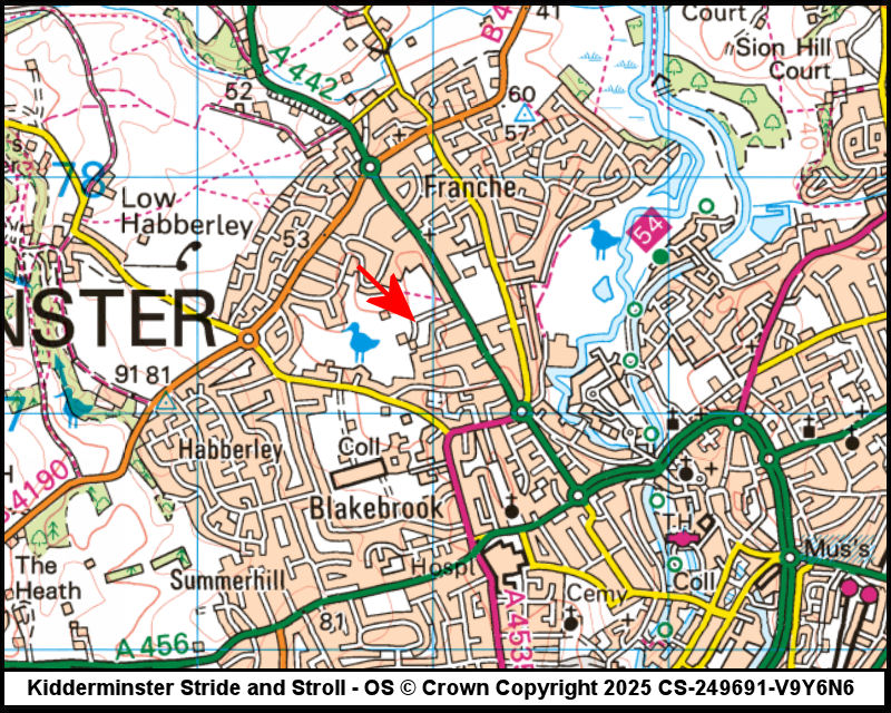 Map showing start location for White Wickets Park